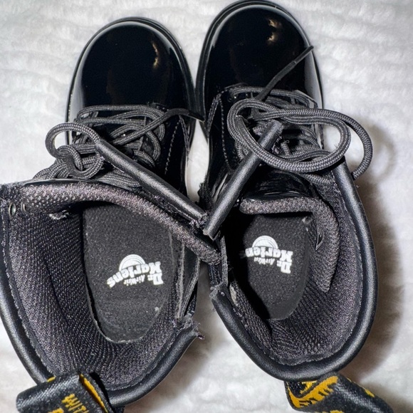 Dr. Martens Shiny Black Lace-Up Boots - Picture 7 of 8